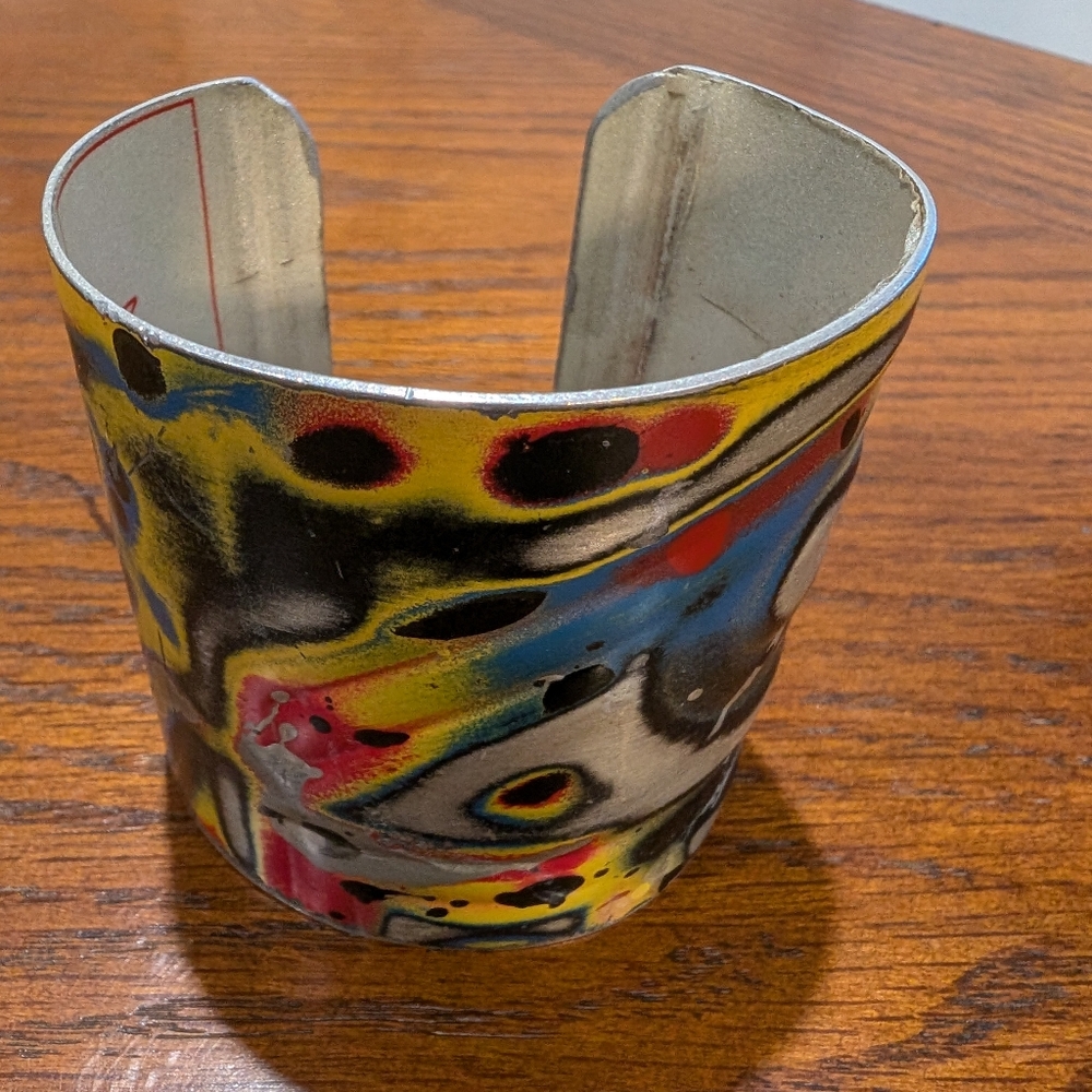 Recycled license plate bracelet